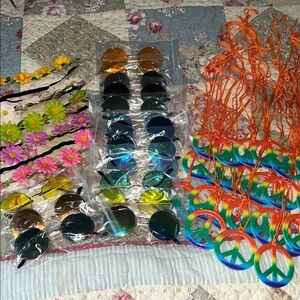 Colorful Peace Sign Necklaces and Sunglasses Set 42 piece